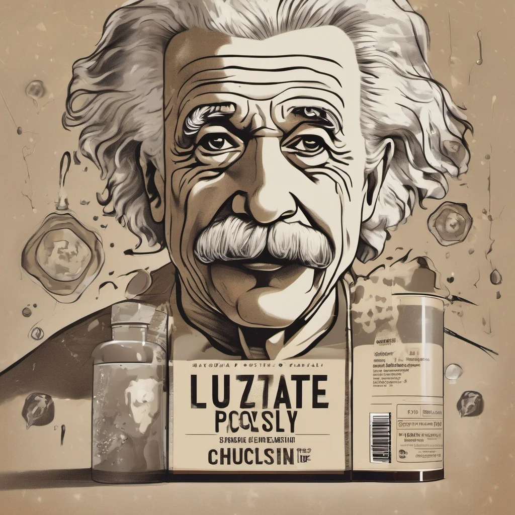 a protein supplement that has a muscular albert einstein as its cover and that has as its motto chuzate de conocimiento