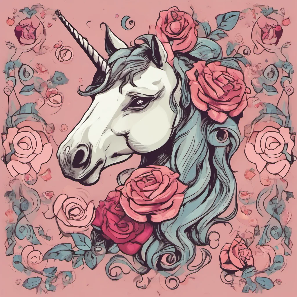 aia stylized unicorn and roses amazing awesome portrait 2