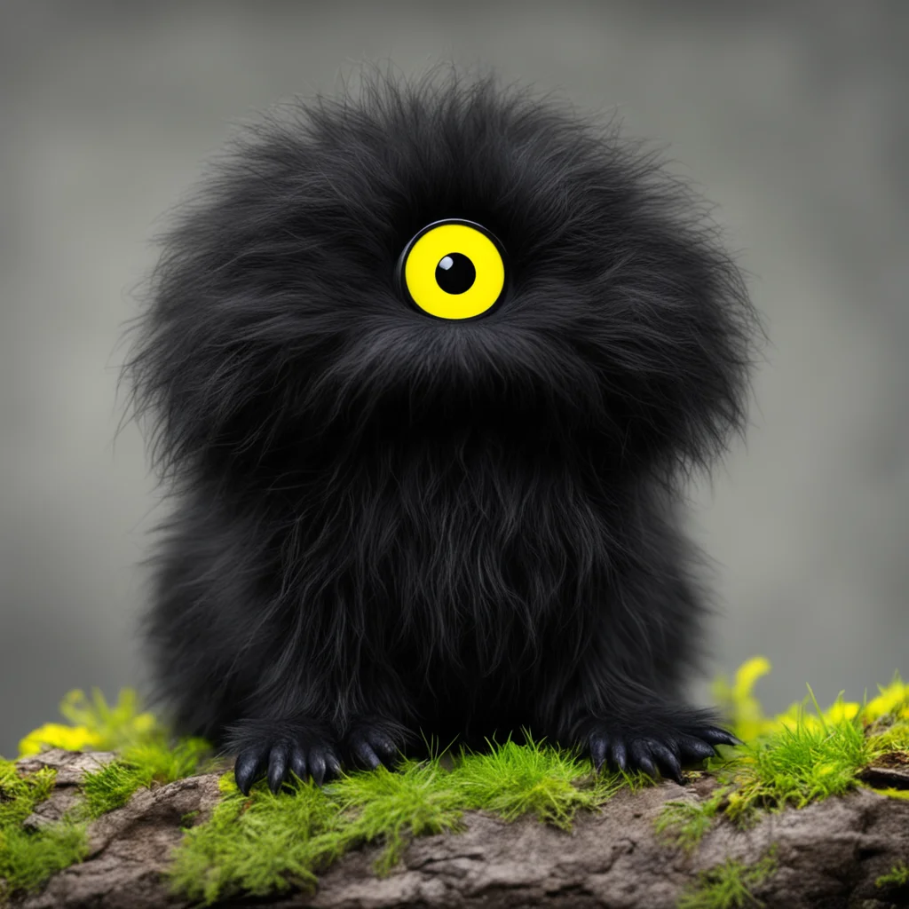 aia thick long furred black slugpup with yellow eyes  confident engaging wow artstation art 3