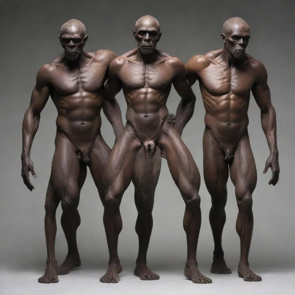 aia three headed giant of dark skinned humanoid shape 
