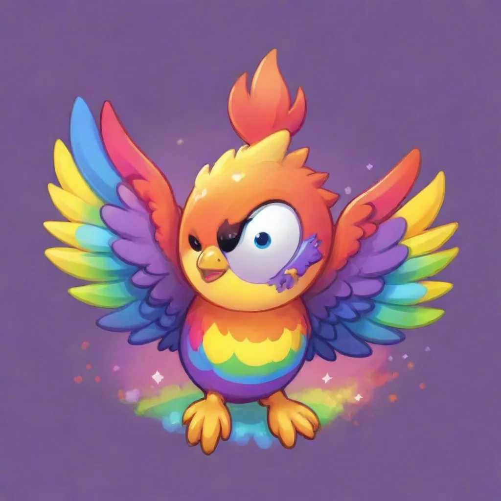 aia twitch emote hd art of a cartoon rainbow kawaii phoenix