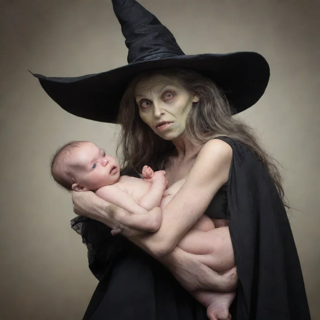 aia ugly witch taking a newborn baby from its mother
