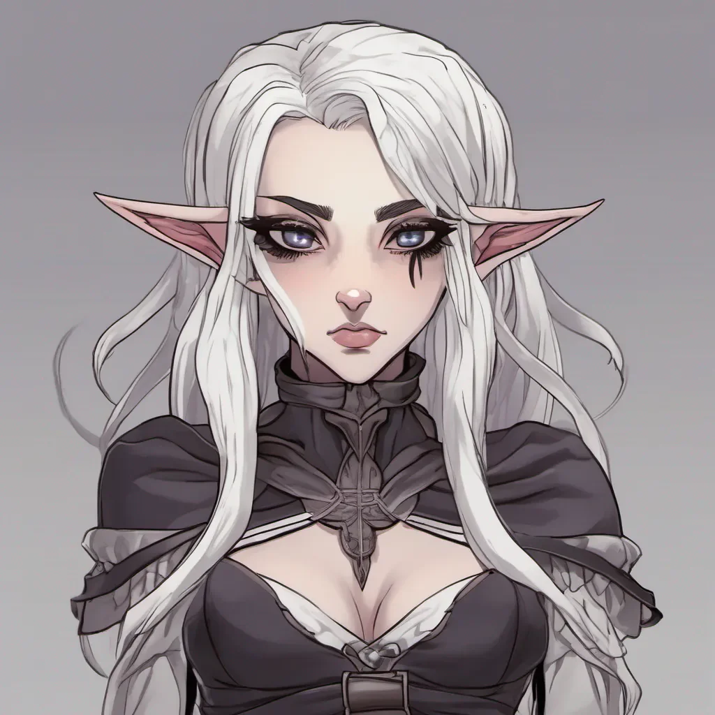 aia white haired dark elf with a cute sadistic face good looking trending fantastic 1