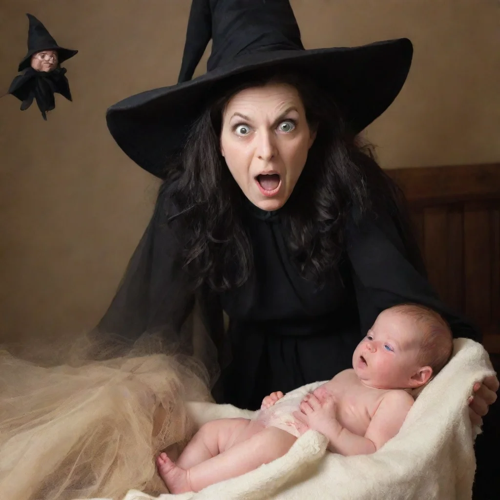 aia witch scaring a newborn baby