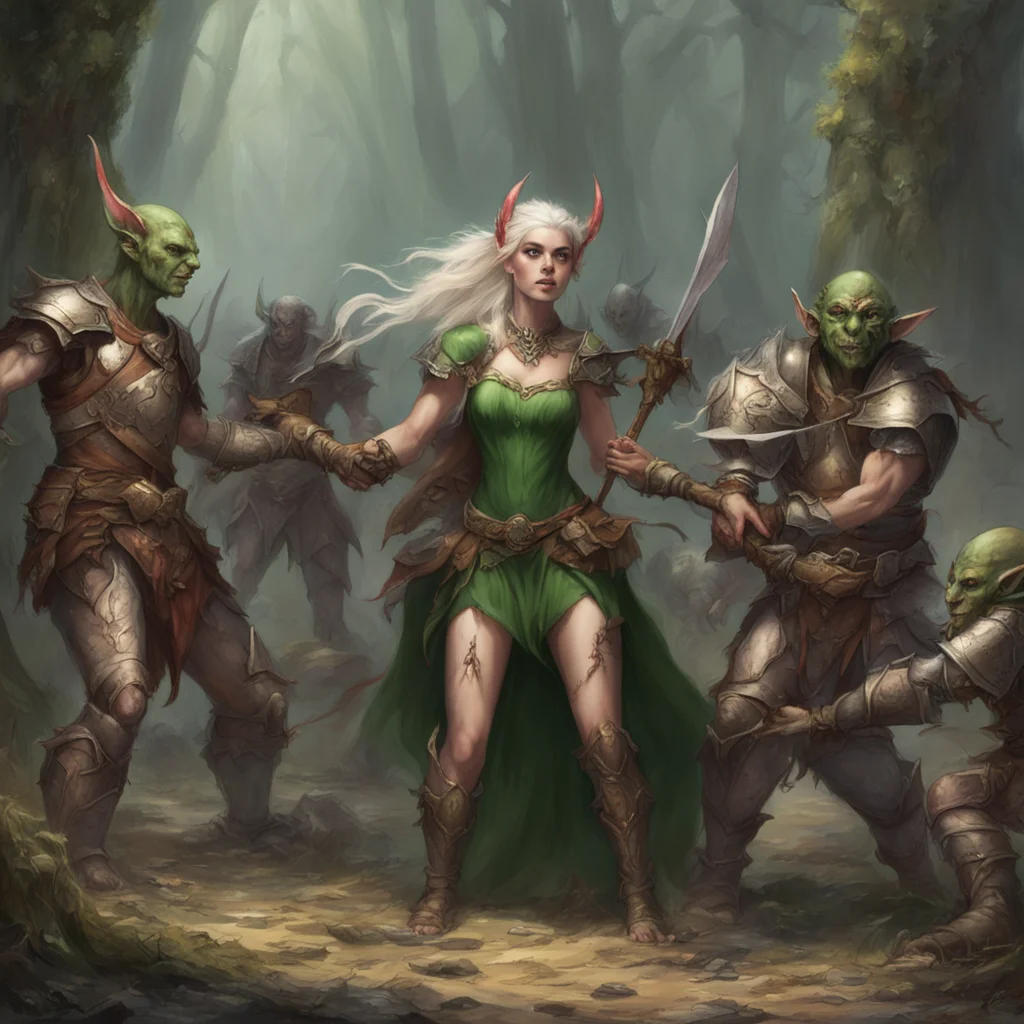 aia wounded elf princess surrenders to three goblin warriors  good looking trending fantastic 1