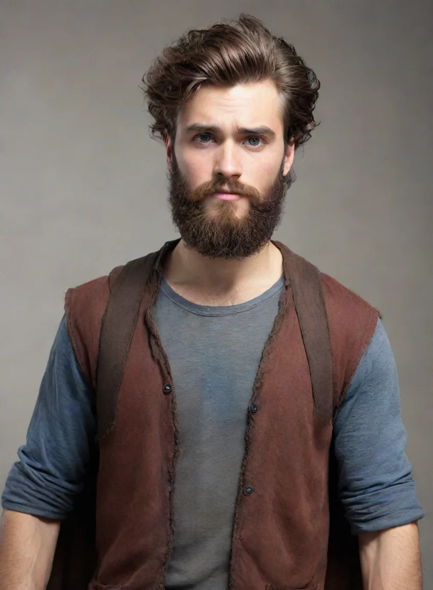 aia young bearded man hobo superhero hd portrait43