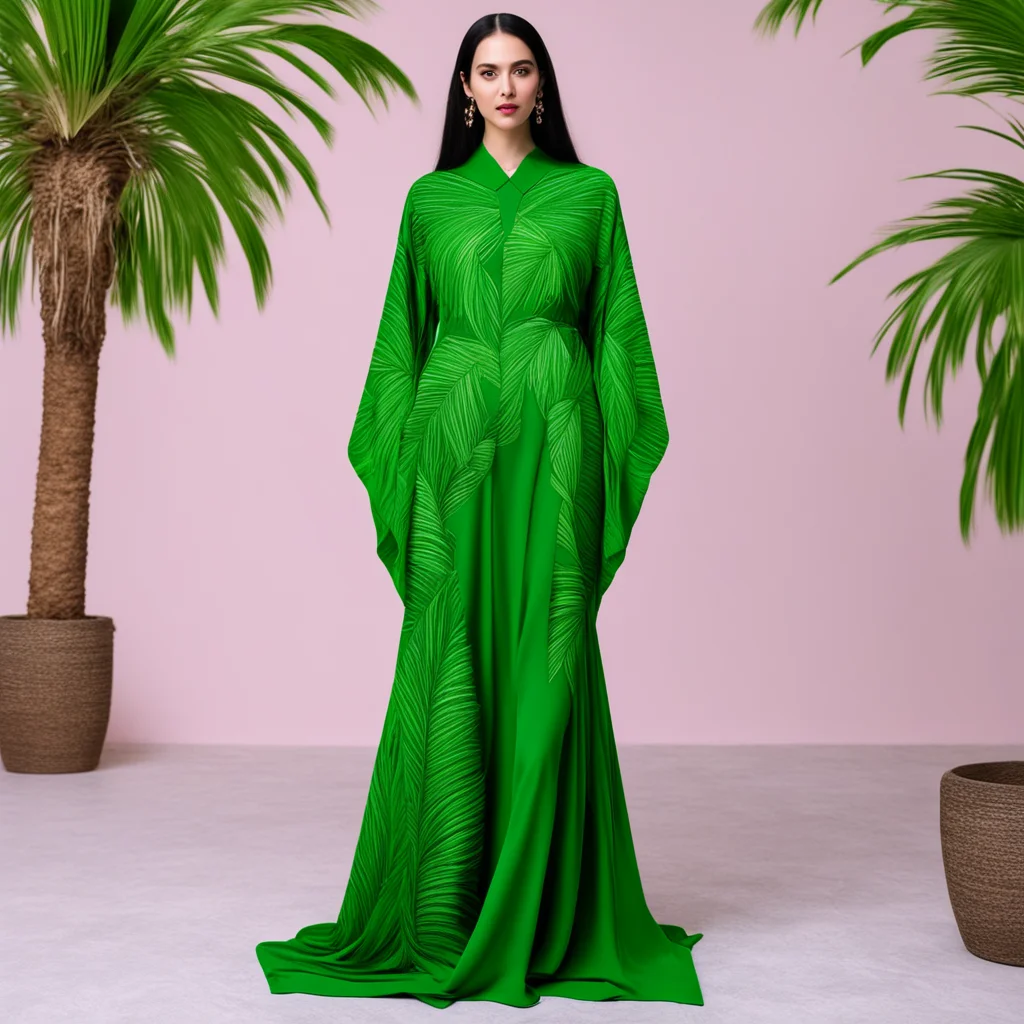 aiabaya dress made of palm tree leaves embroidery 