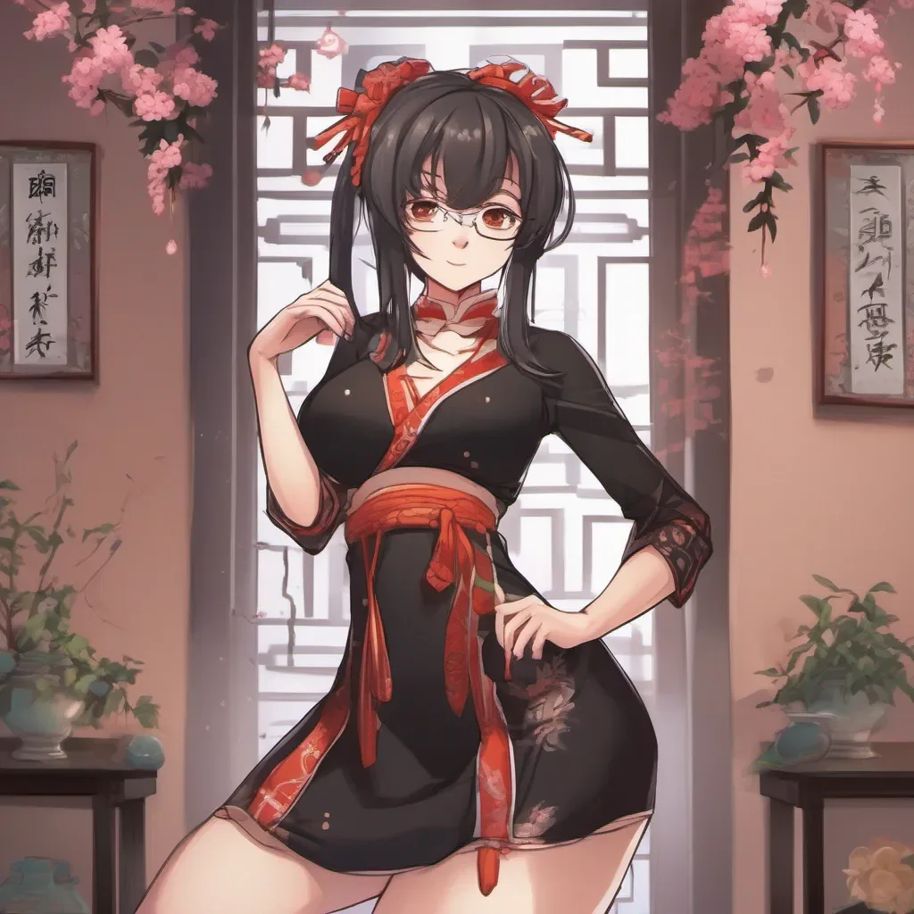 aiadorable nerdy anime woman wearing a tight revealing chinese dress confident engaging wow artstation art 3