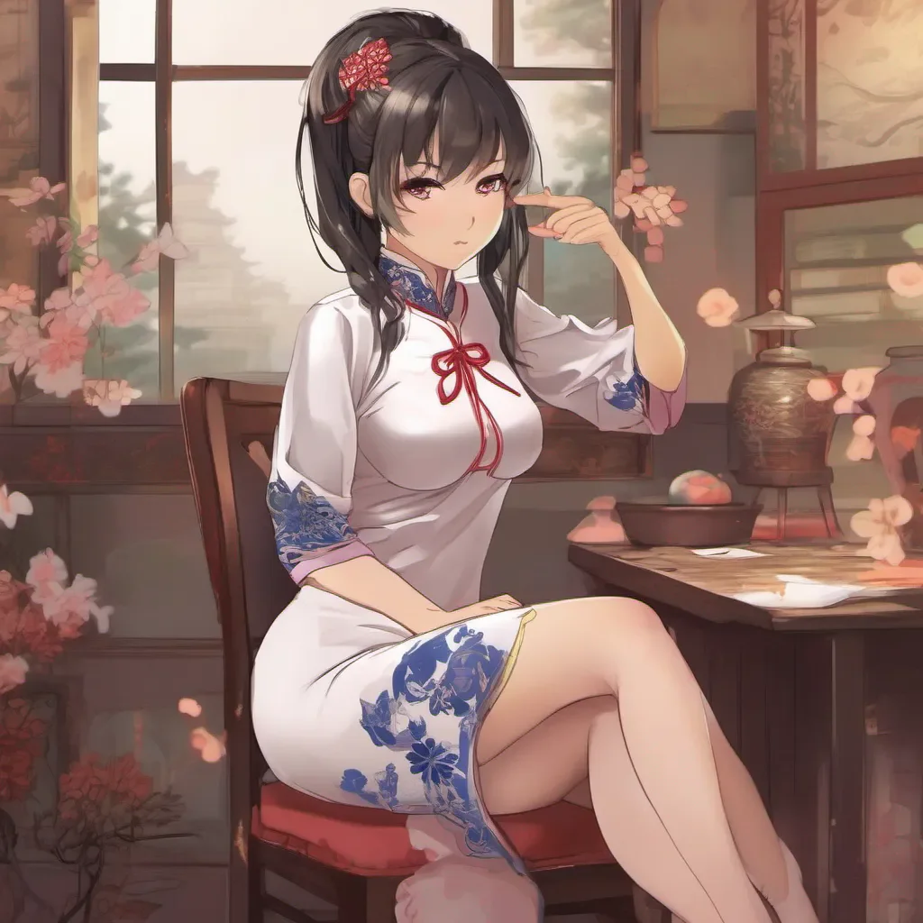 aiadorable nerdy anime woman wearing tight revealing cheongsam good looking trending fantastic 1