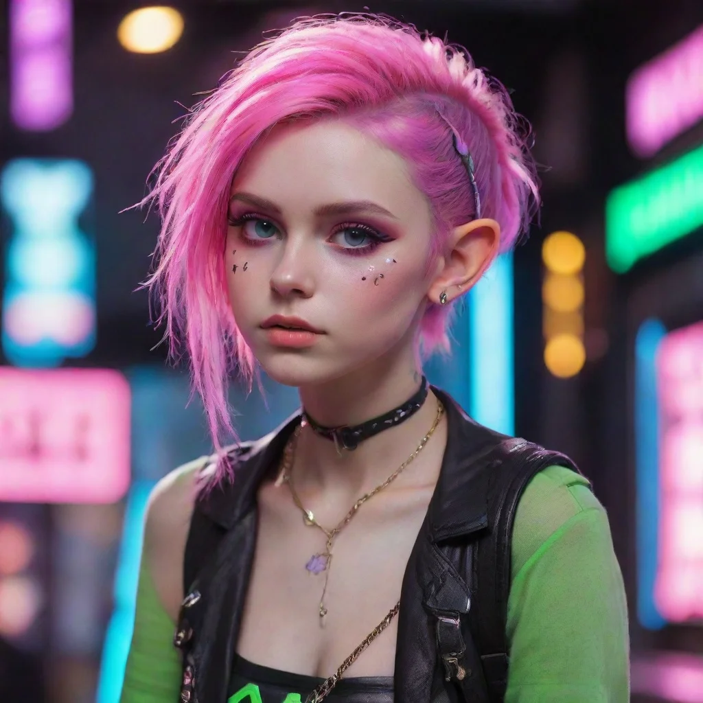 aiaesthetic character elf neon punk