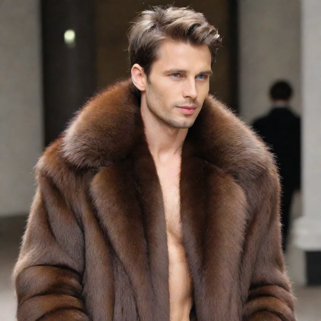 aiaitrending brown mink fur covered male human good looking fantastic 1