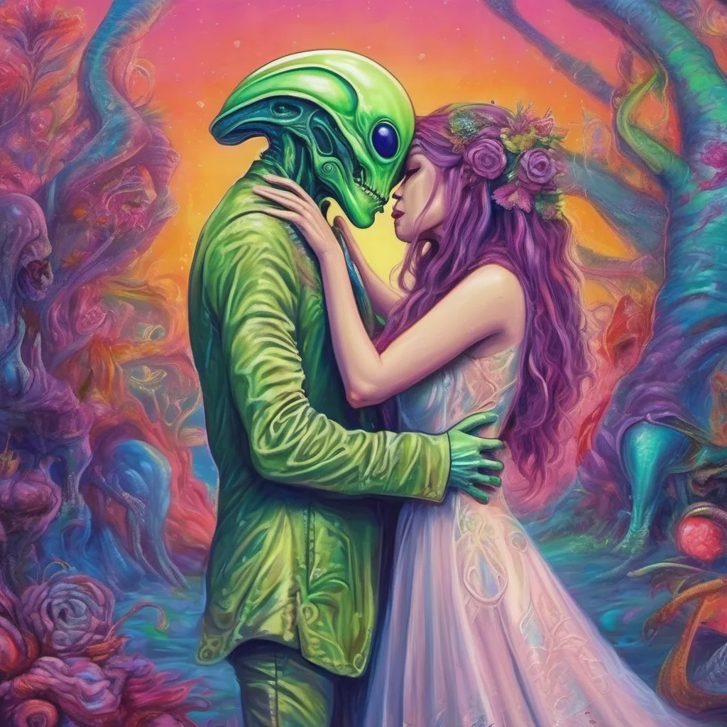 aialien lovers embrace fantasy trending art love wedding colorful  good looking trending fantastic 1