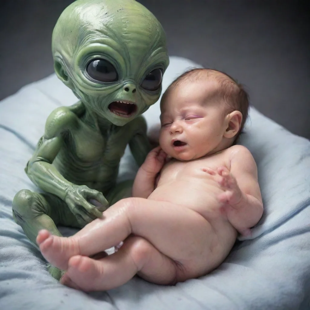 alien torturing a newborn baby