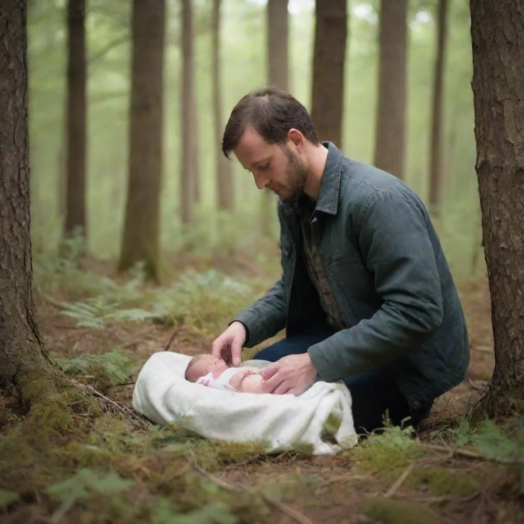 aiamazing  man leaving a newborn baby in the woods awesome portrait 2