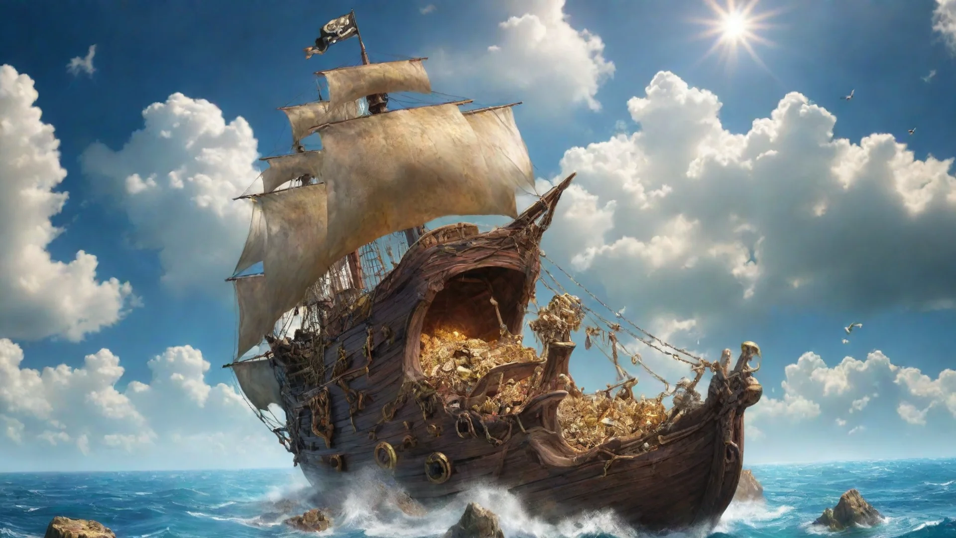 amazing  pirate treasure in the sky  awesome portrait 2 wide