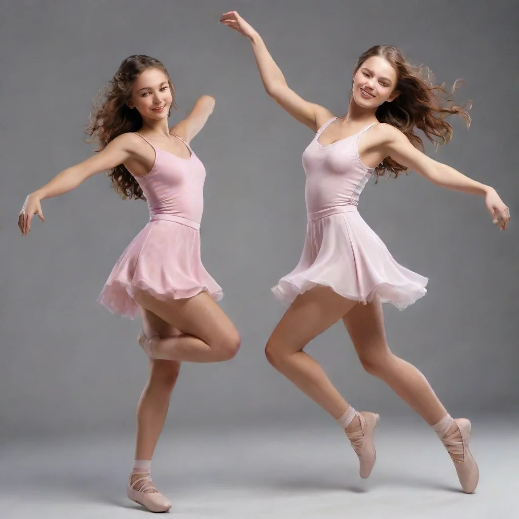 aiamazing 2 girls dancing realistic awesome portrait 2