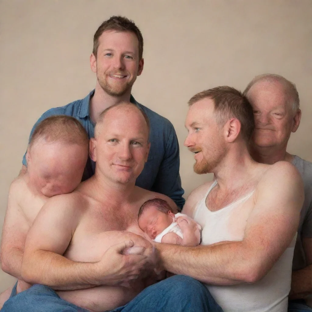 aiamazing 5 men with a newborn baby awesome portrait 2