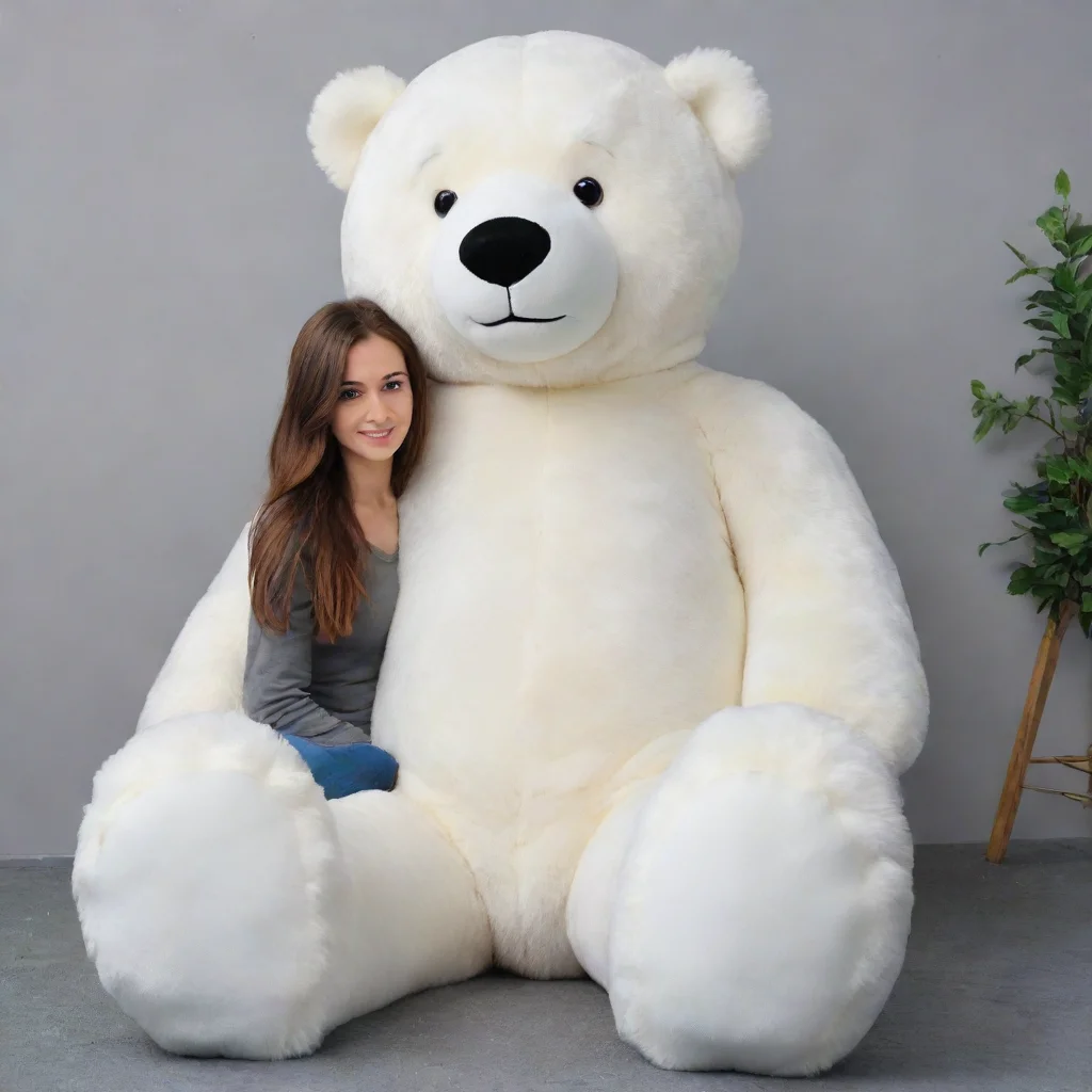 aiamazing 8 foot tall white polar teddy bear awesome portrait 2