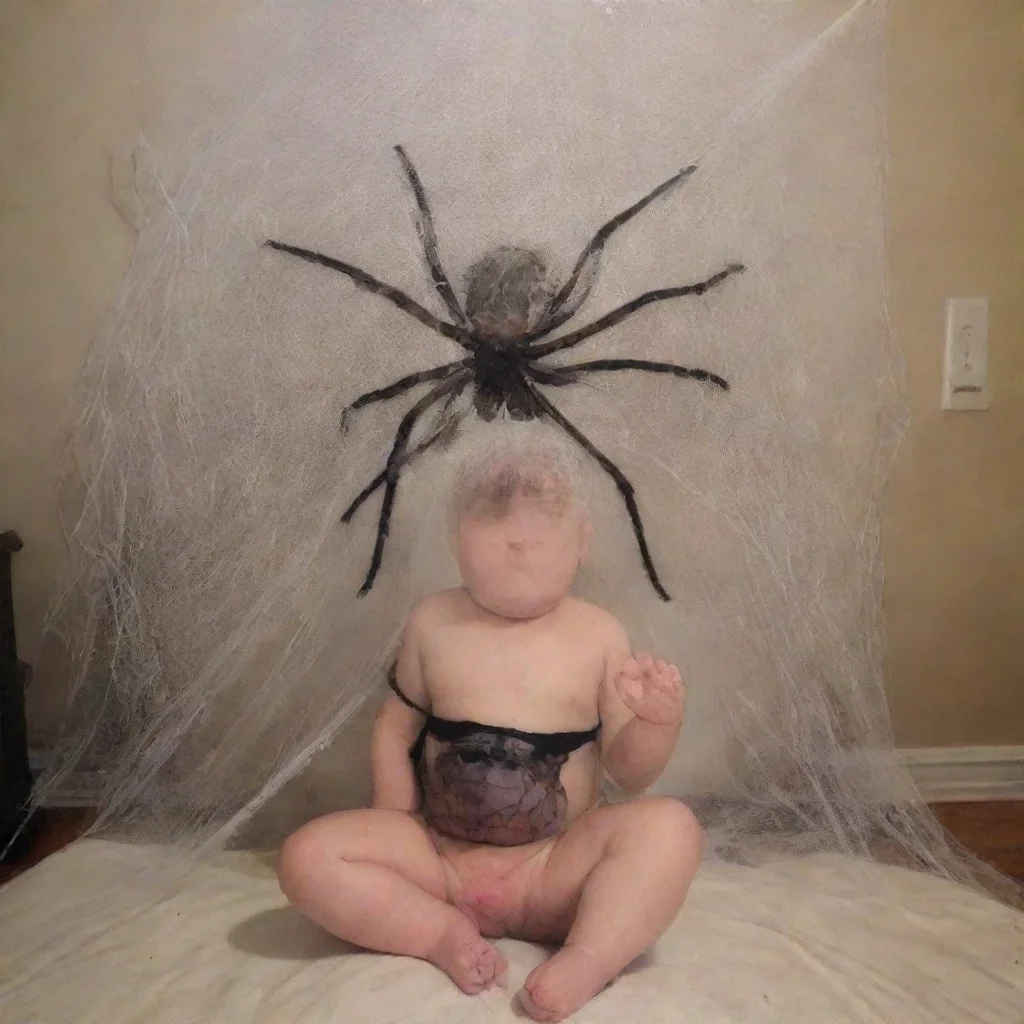 aiamazing a 20 foot giant spider webbing a newborn baby awesome portrait 2
