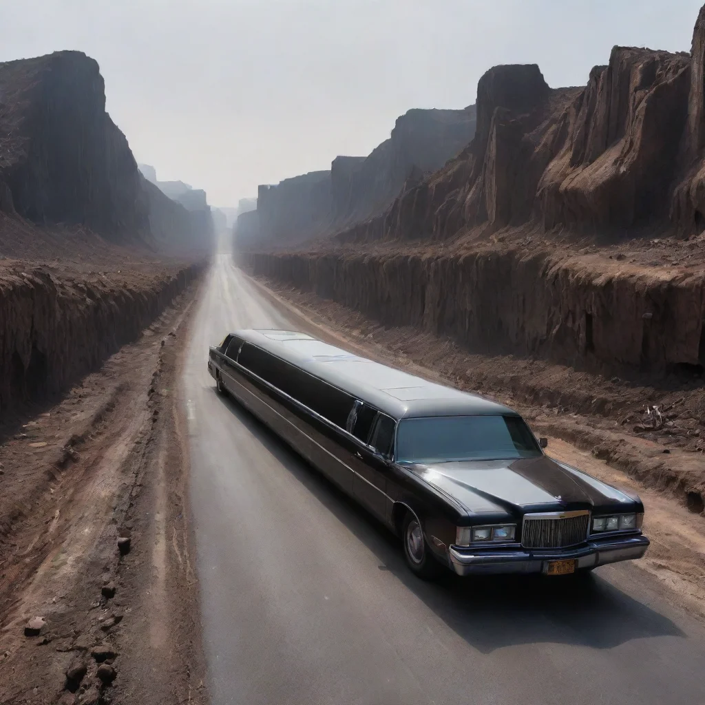 aiamazing a 30 metre long limousine driving through hellscape awesome portrait 2
