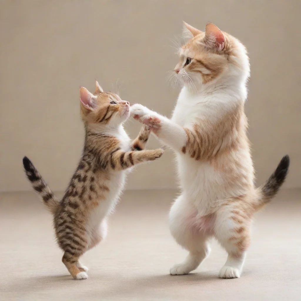 aiamazing a cat dancing with a kitten awesome portrait 2