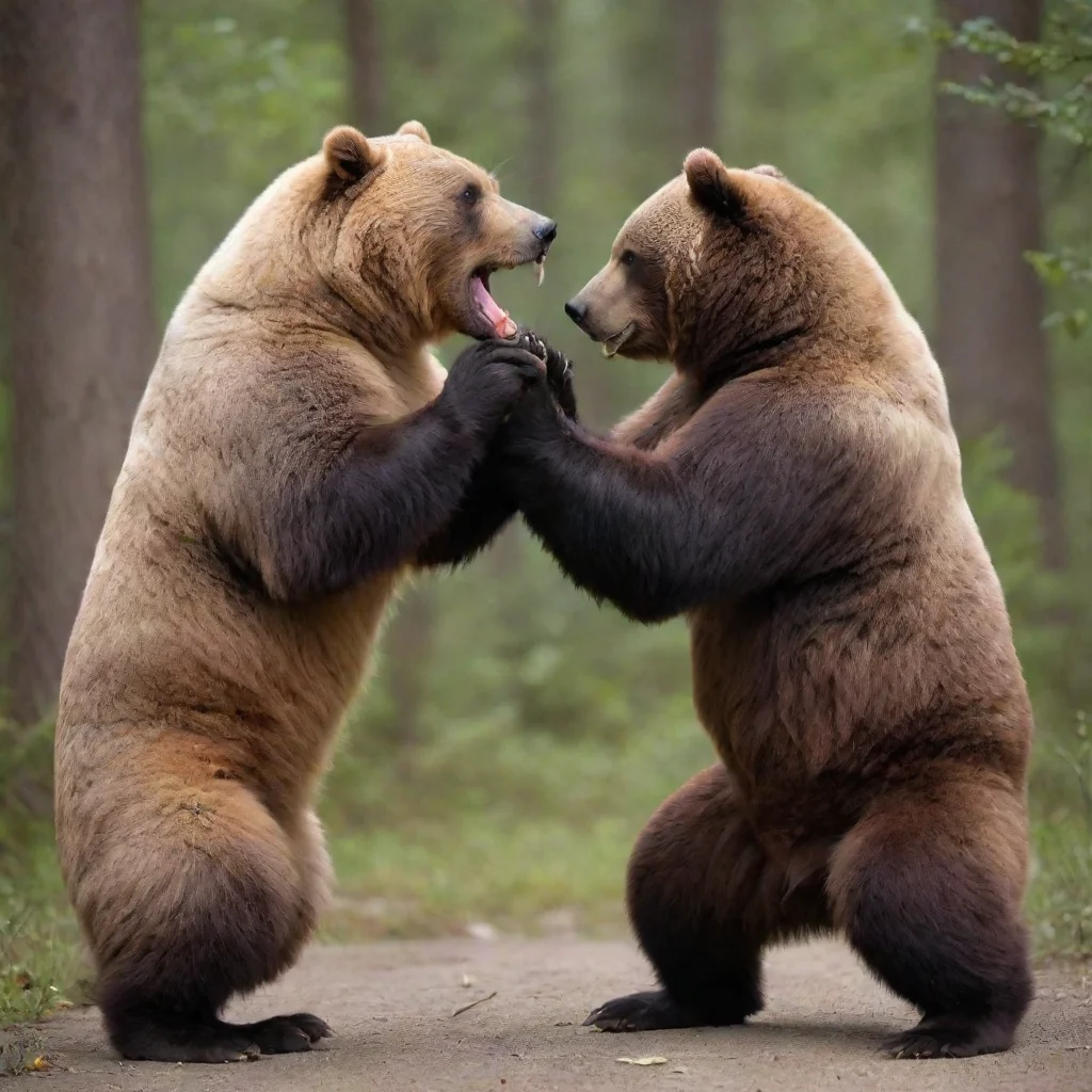 aiamazing a cat fighting a bear with bear hands awesome portrait 2