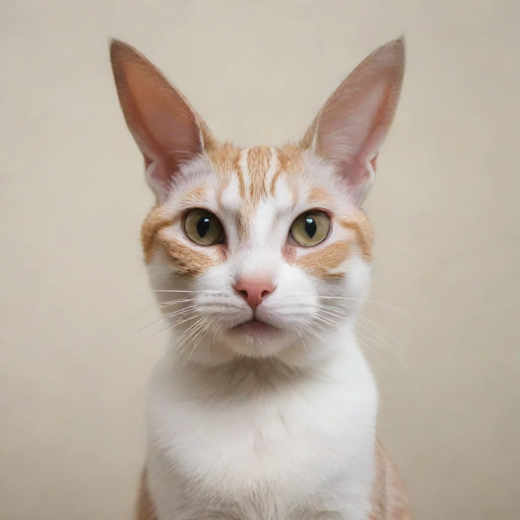aiamazing a cat with ears and front theeth like a rabbit awesome portrait 2