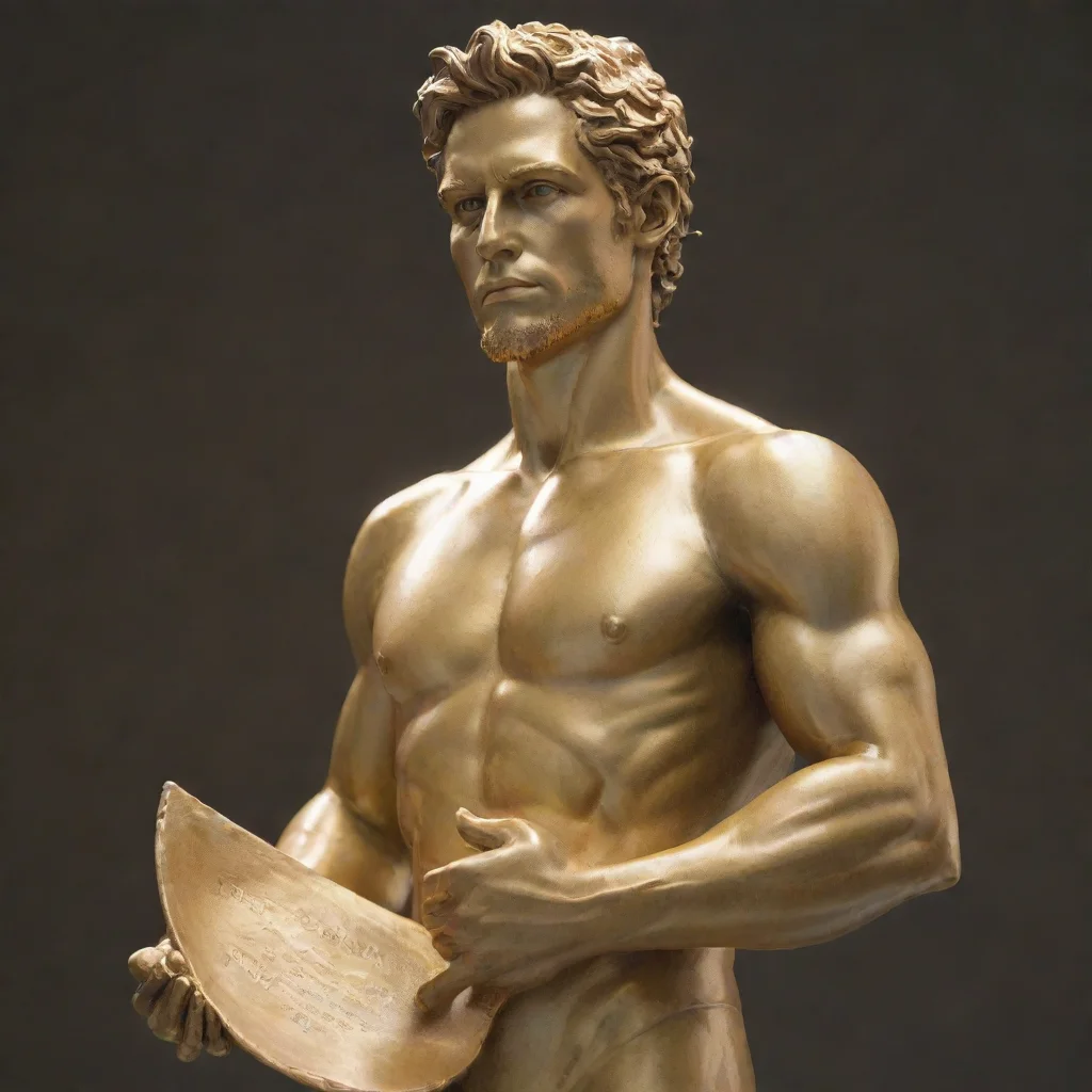 aiamazing a gold statue of dylan frost awesome portrait 2