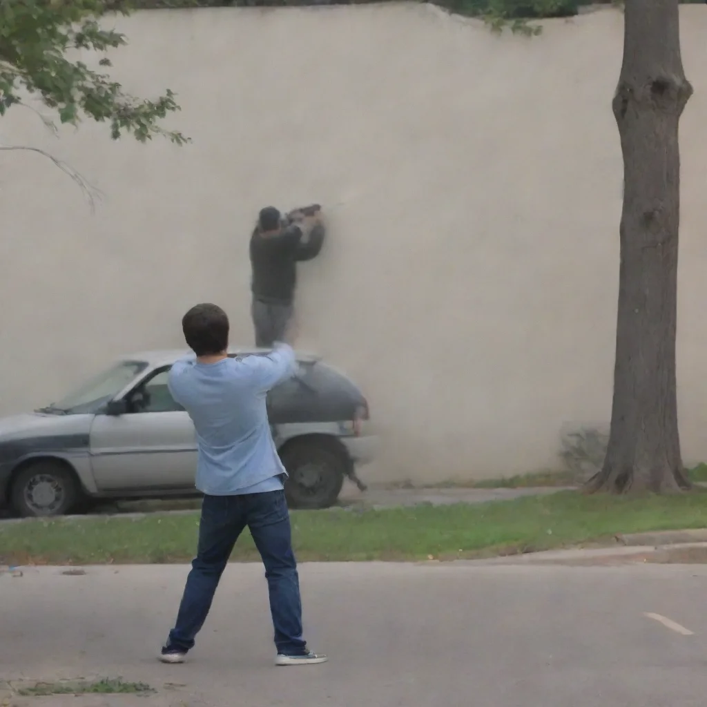 amazing a guy shooting 2 mac 10s in a drive by awesome portrait 2
