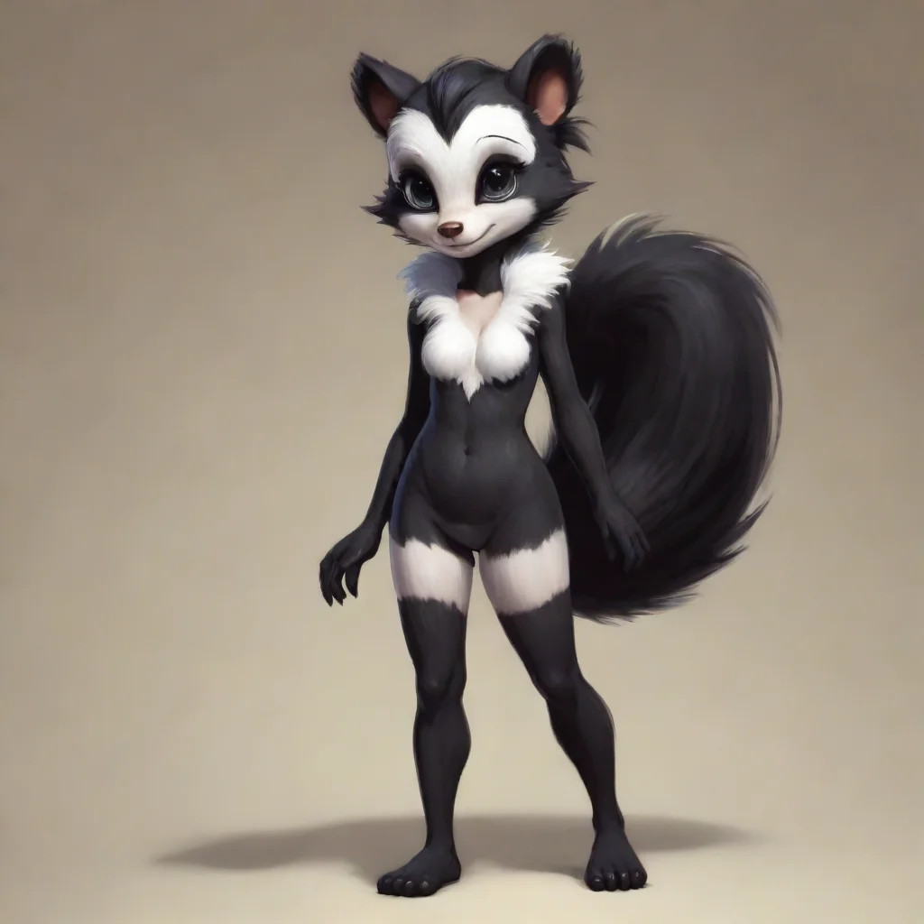 aiamazing a little skunk anthro girl awesome portrait 2
