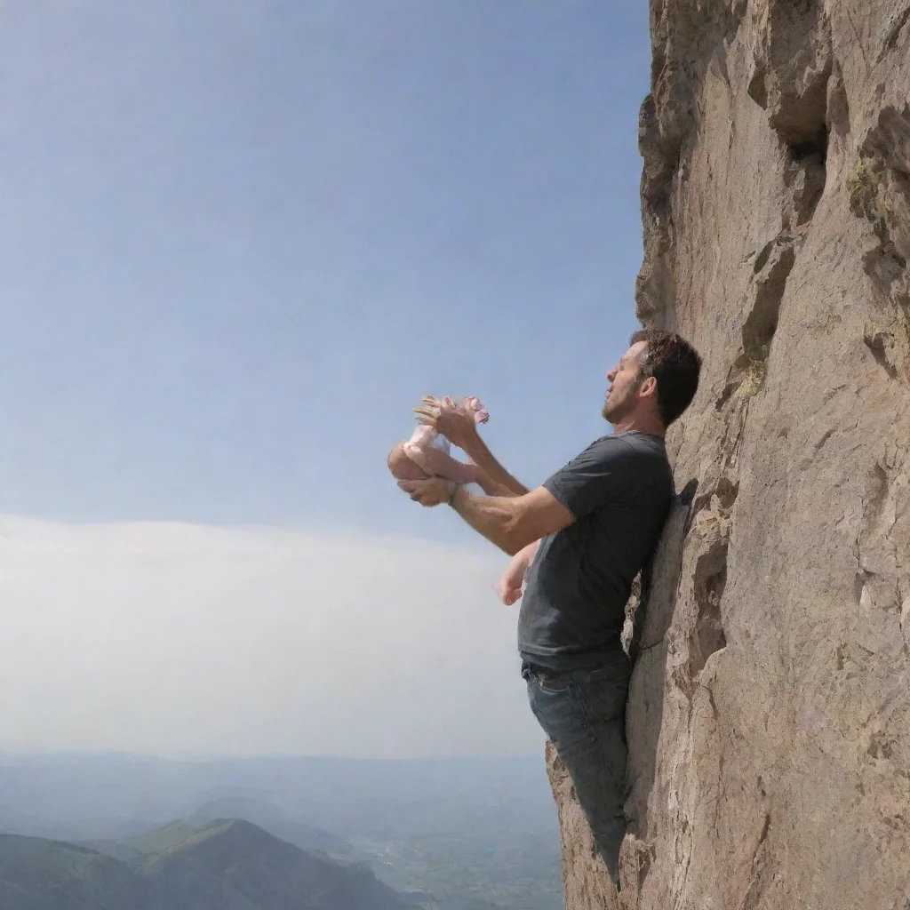 aiamazing a man throwing a newborn baby off a cliff awesome portrait 2
