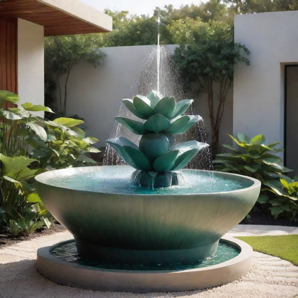aiamazing a modern architectural fountain inspired by the lotus flower made of 2 or 3 levels.  awesome portrait 2