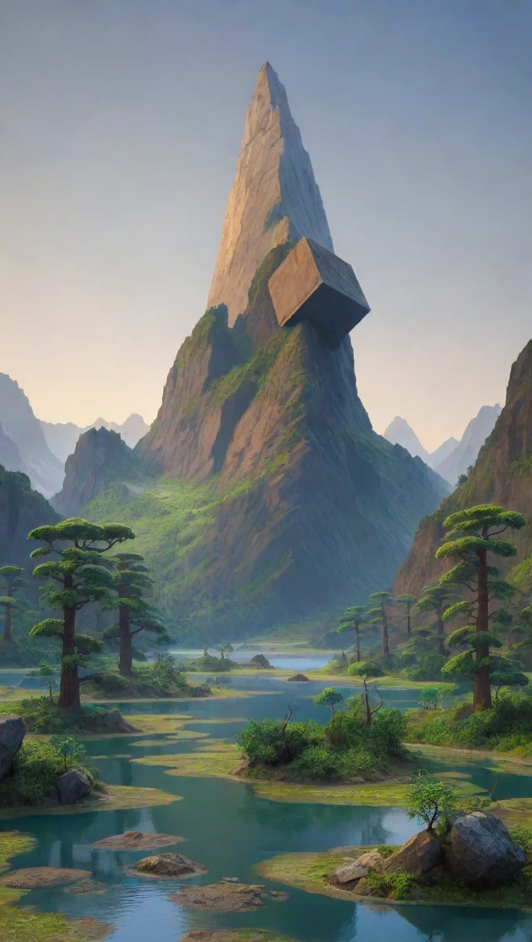 aiamazing a mountain that is very blocky awesome portrait 2