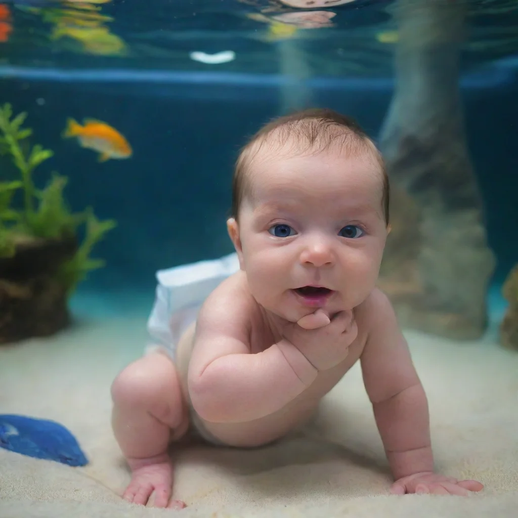 aiamazing a newborn baby in a aquarium awesome portrait 2