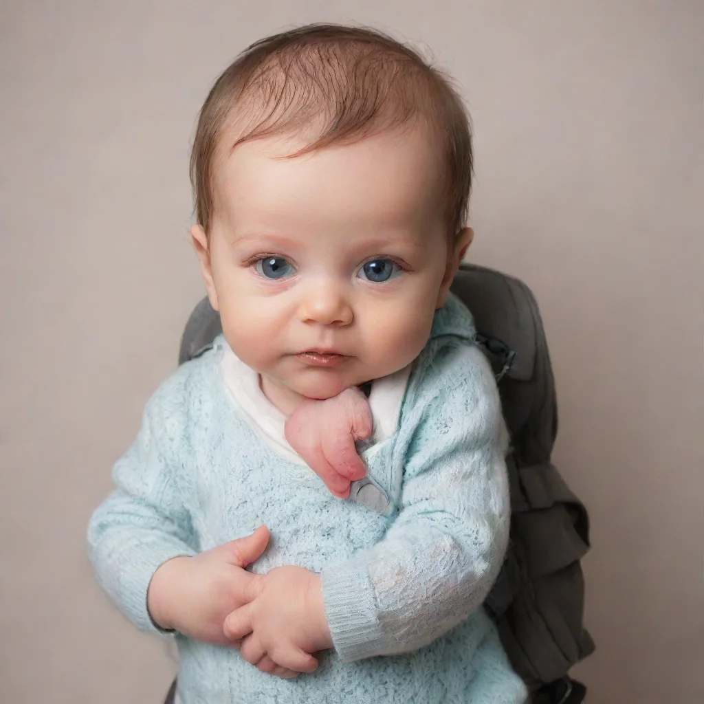 aiamazing a newborn baby in a backpack awesome portrait 2