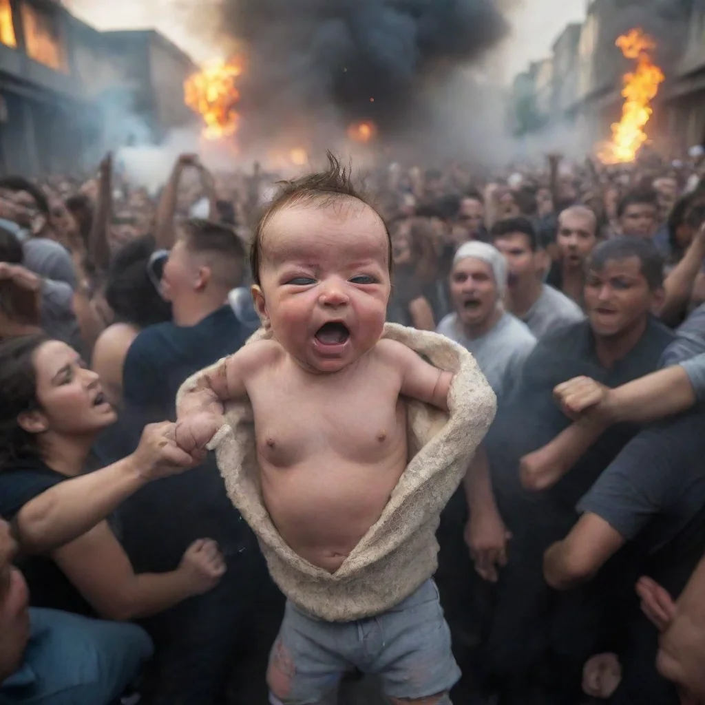 amazing a newborn baby in the middle of a riot awesome portrait 2