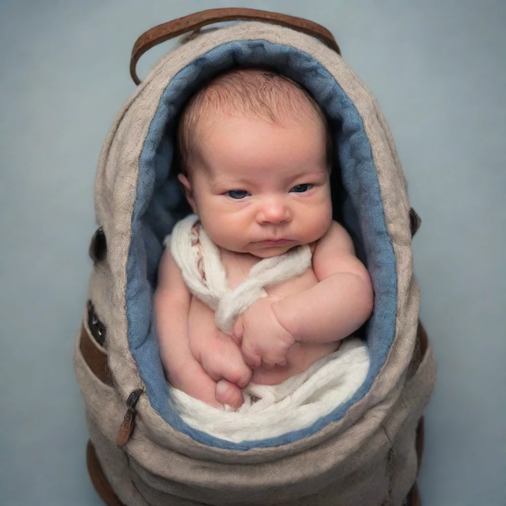 aiamazing a newborn baby inside a back pack awesome portrait 2