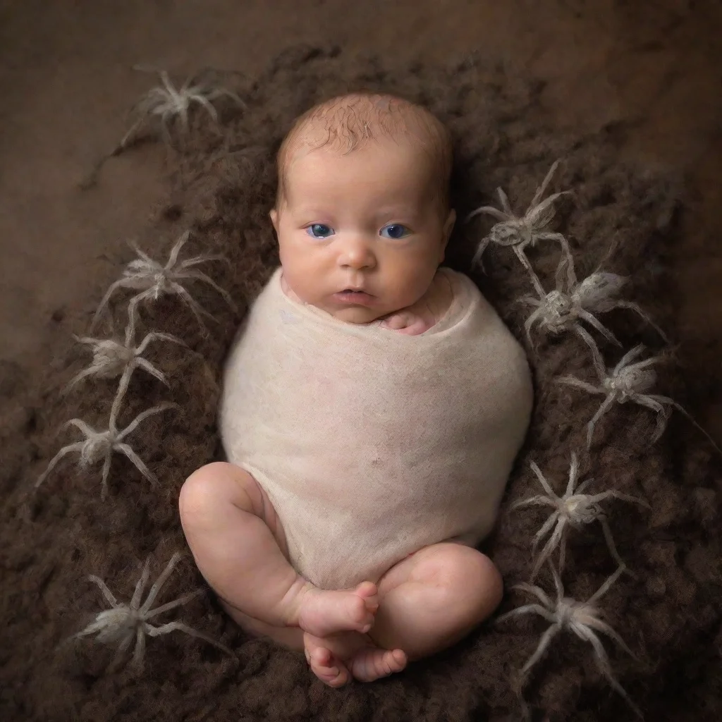 aiamazing a newborn baby surrounded by spiders awesome portrait 2