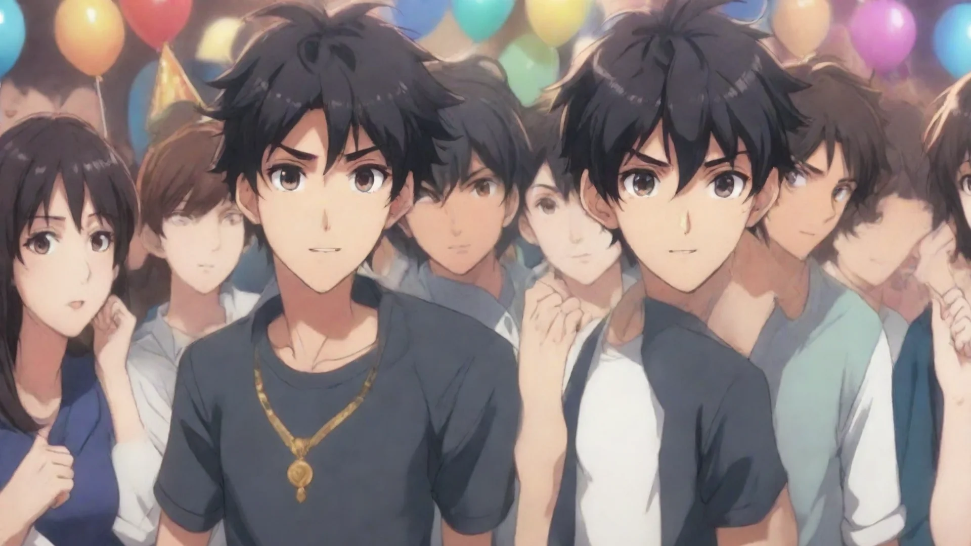 aiamazing a party of a boy name aditya in anime style awesome portrait 2 wide