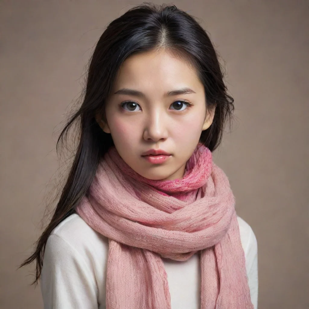 aiamazing a pretty chinese girl being strangled by a scarf awesome portrait 2