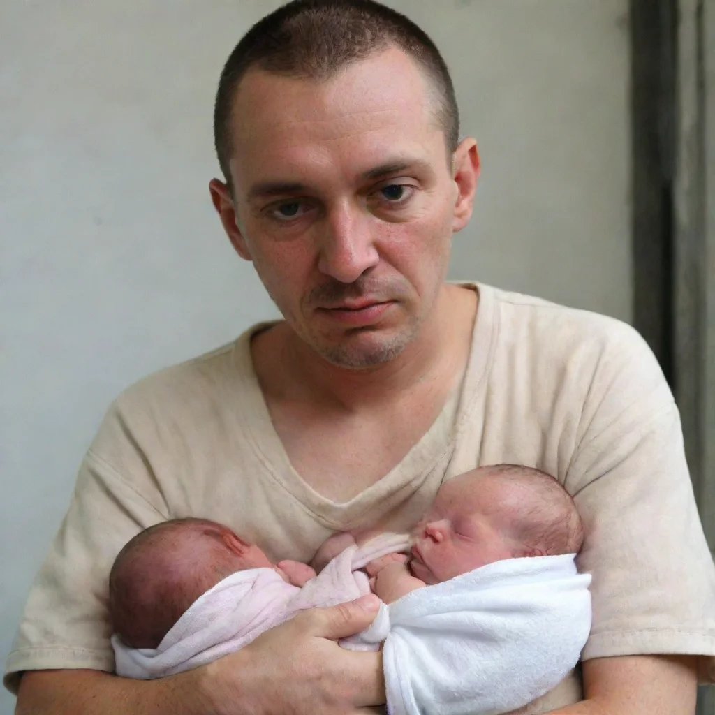 aiamazing a prisoner holding a newborn baby awesome portrait 2