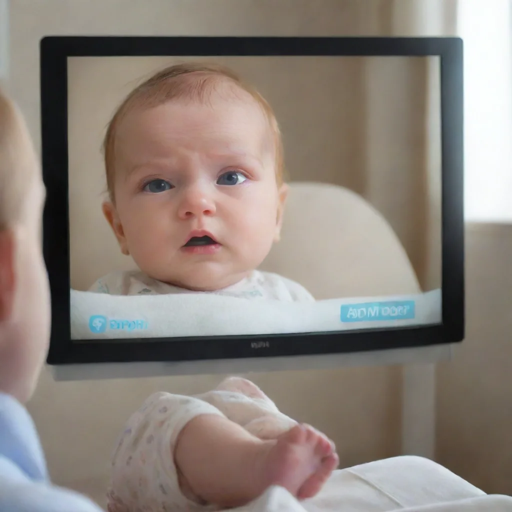 aiamazing a realistic baby watching a hospital tv screen about a april fresh tv commercial at home awesome portrait 2