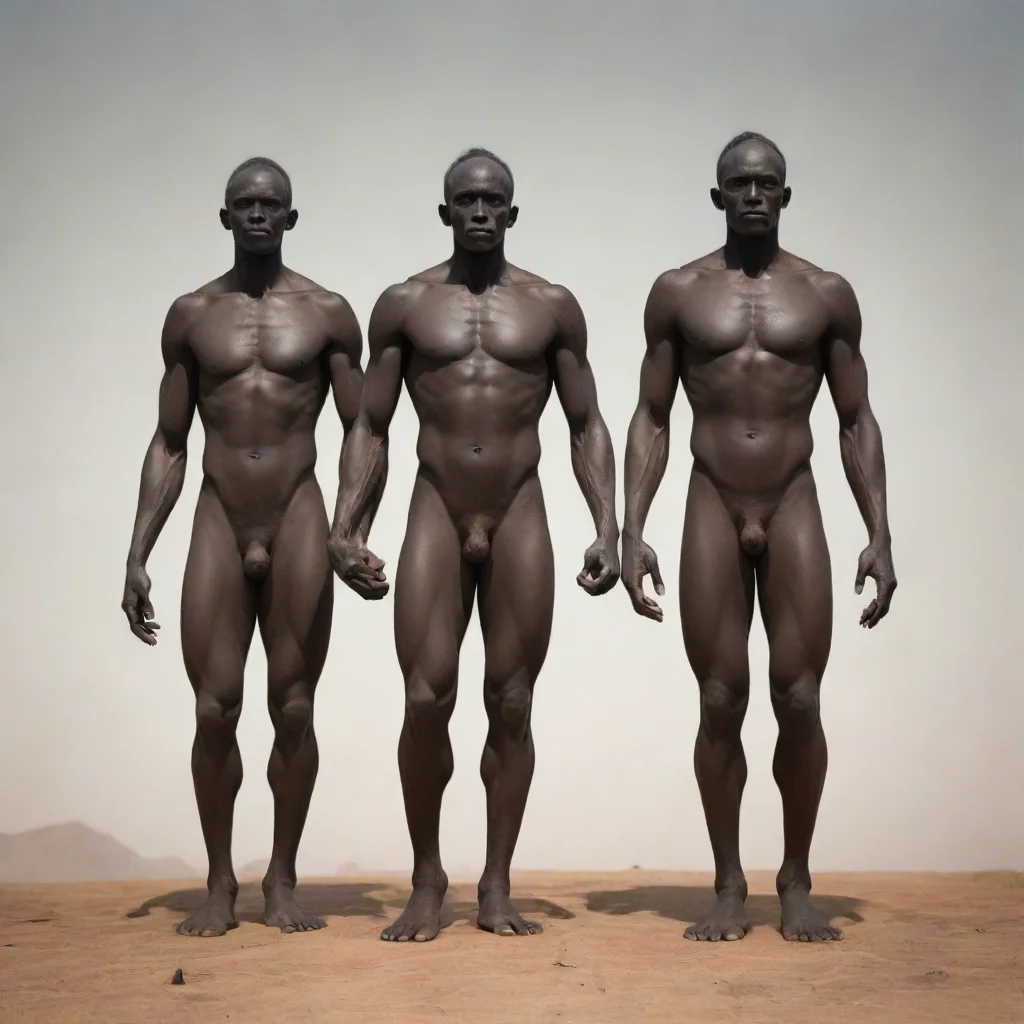 aiamazing a three headed giant of dark skinned humanoid shape  awesome portrait 2