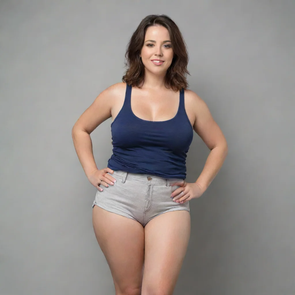 aiamazing a well endowed short woman with a small tank top and shorts awesome portrait 2