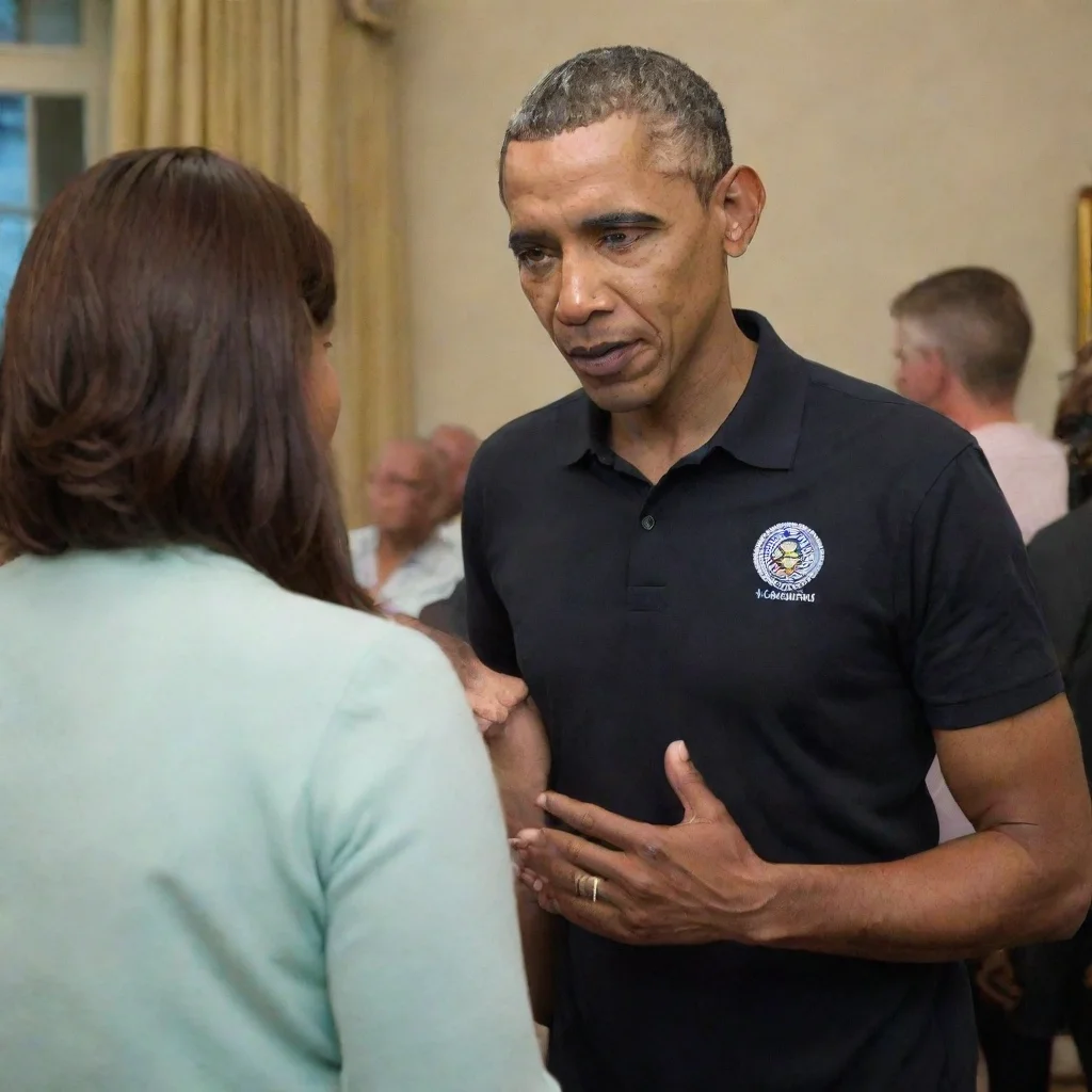 aiamazing a woman talking with barack obama awesome portrait 2