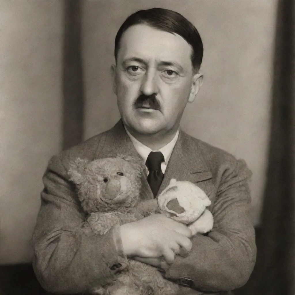 aiamazing adolf hitler holding a teddy bear awesome portrait 2