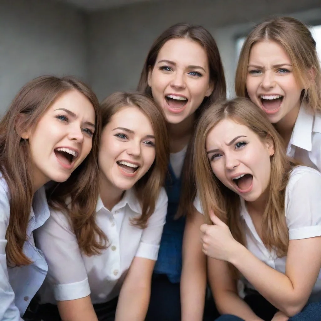 aiamazing ai bully girls group  the girls laugh   hello loser  one of them says  what are you doing here awesome portrait 2