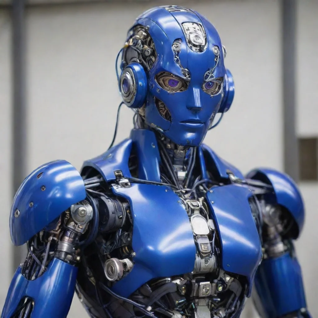 aiamazing amazing jojo bizarre adventure humanoid robot with dark blue metal and electric cables attached to him awesome portrait 2 awesome portrait 2