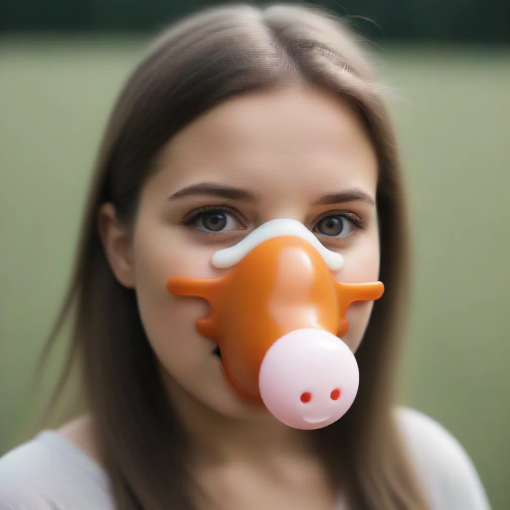 aiamazing an adult girl with a cute binky in is mouth awesome portrait 2