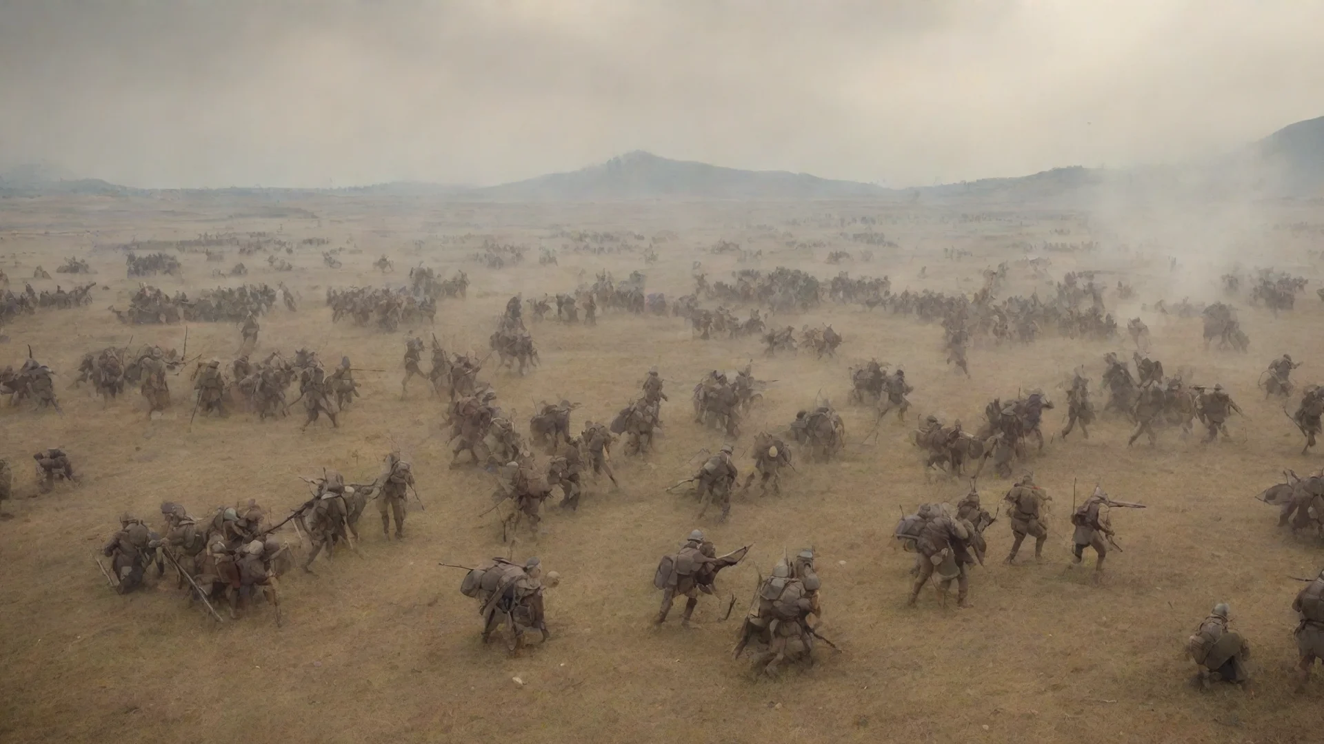 aiamazing ancient battlefield with soldiers preparing for war awesome portrait 2 wide